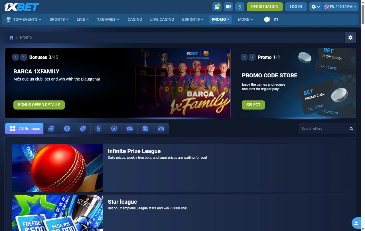 Willkommenspaket von 1xBet Casino mit Free Spins und Umsatzbedingungen von 35x