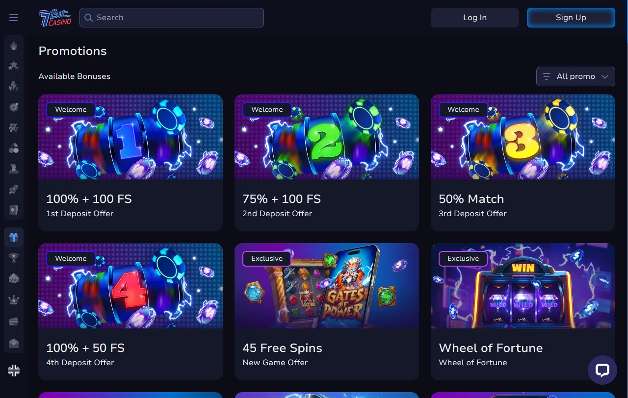 Willkommenspaket von 7Bit Casino mit 325 % und 250 Free Spins