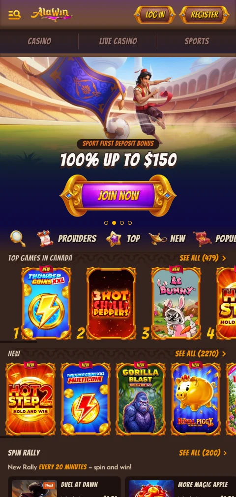 Mobile Browser-Version von Alawin Casino ohne native App für iOS und Android