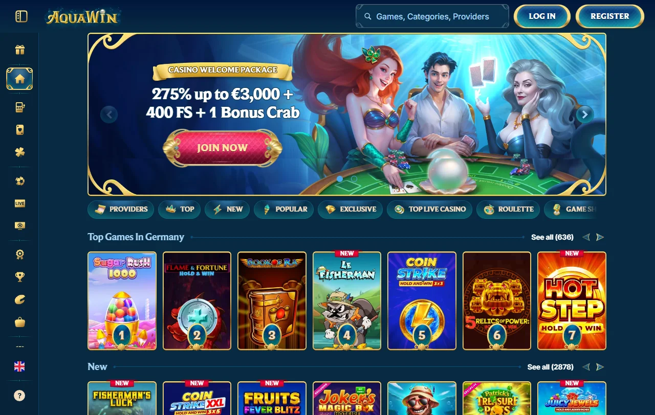 Aquawin Casino Überblick mit Lizenz aus Anjouan und Angebot für Schweizer Spielende