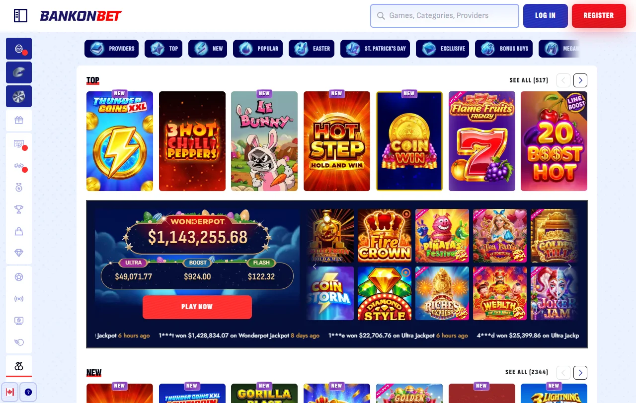Willkommensbonus von BankonBet Casino mit 100 % bis CHF 550 und 200 Free Spins