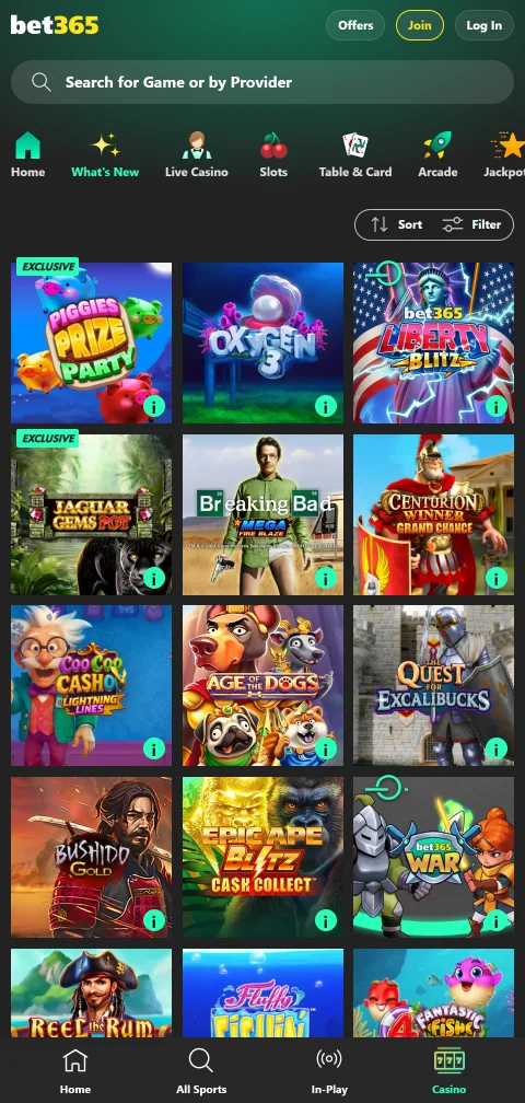 Zahlungsbereich von bet365 Casino mit PayPal, Skrill, Neteller und Debitkarten