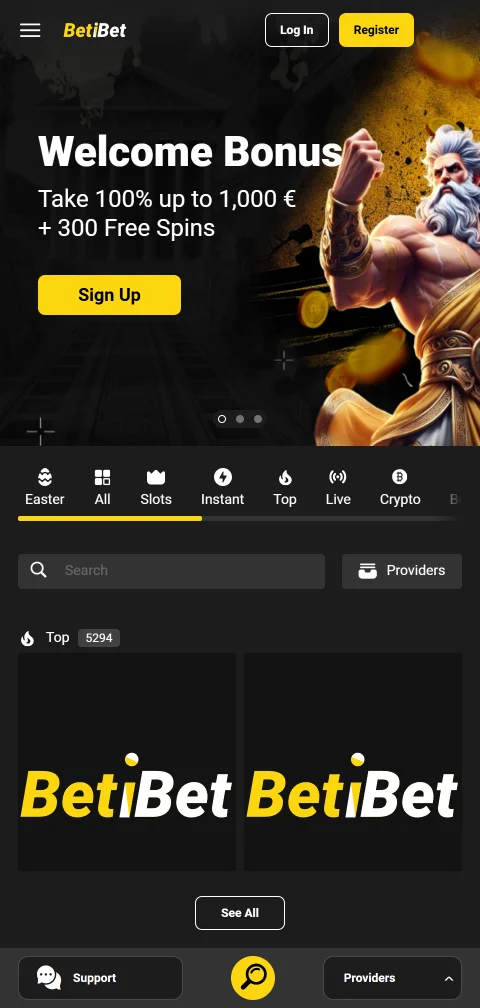 BetiBet mobile Website im Browser mit Sportwetten und Live-Quoten