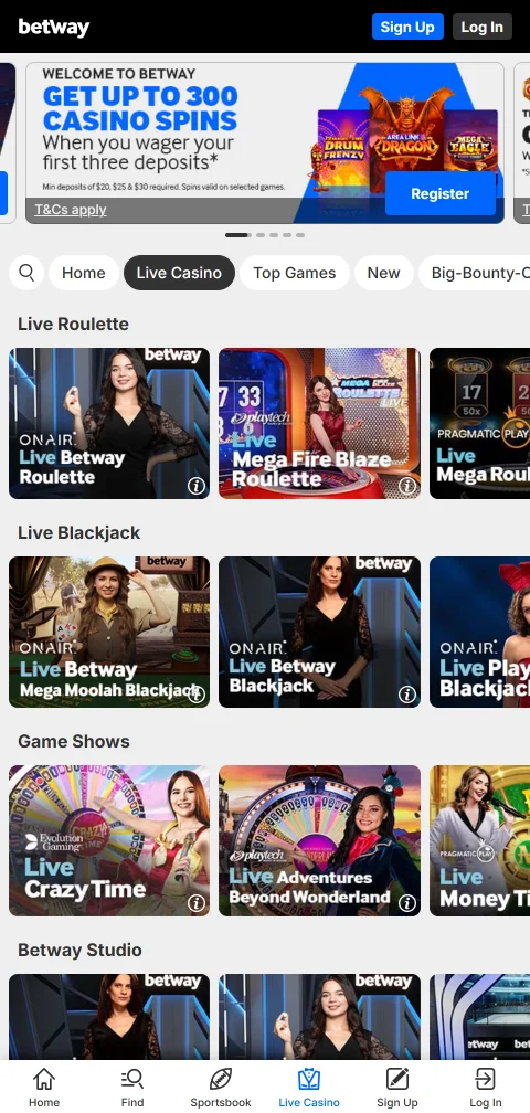 Betway Casino Zahlungsmethoden mit PayPal, Visa Direct und Auszahlungsfristen nach Methode