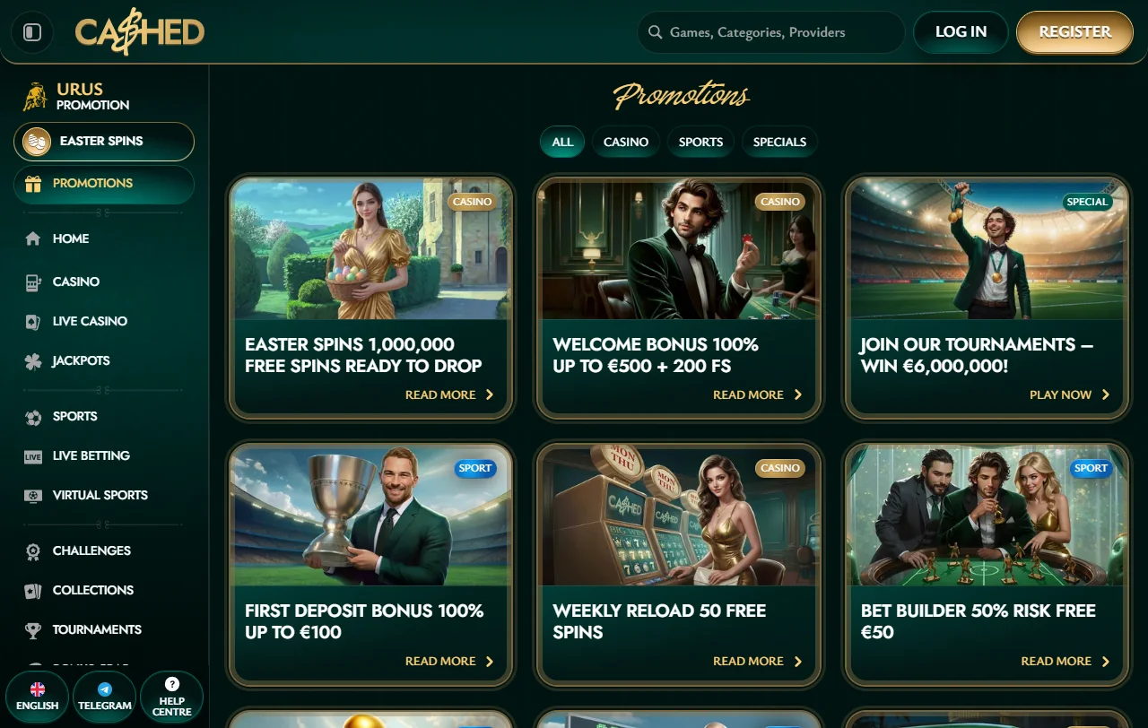 Spielbibliothek von Cashed Casino mit über 10