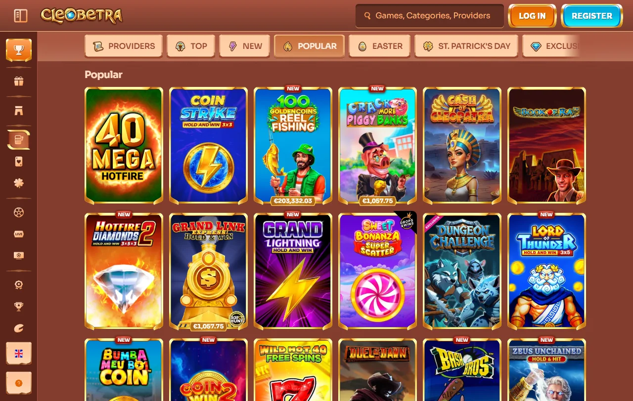 Willkommenspaket von Cleobetra Casino mit 350 Freispielen über drei Einzahlungen