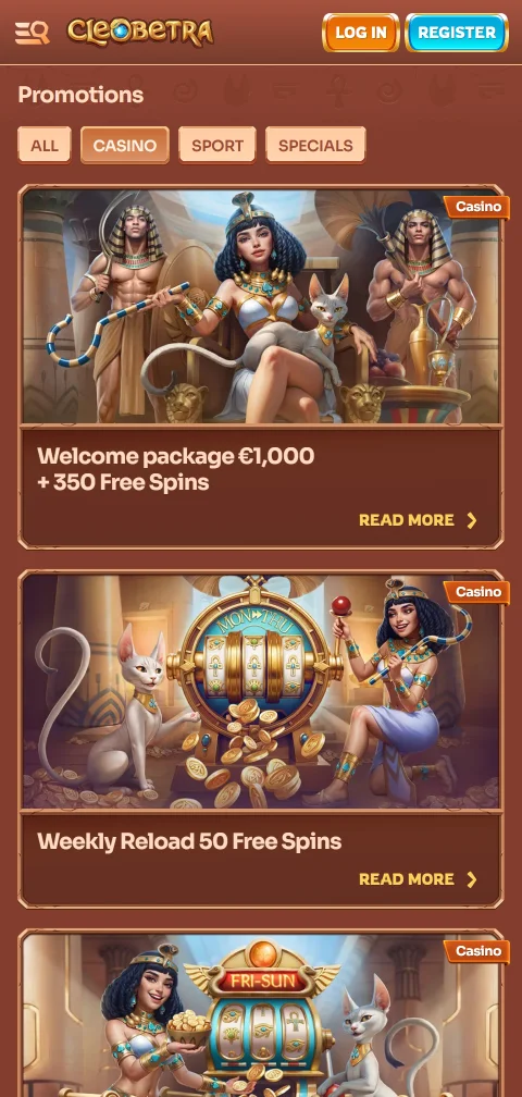 Kasse von Cleobetra Casino mit Karten, E-Wallets und Kryptowährungen
