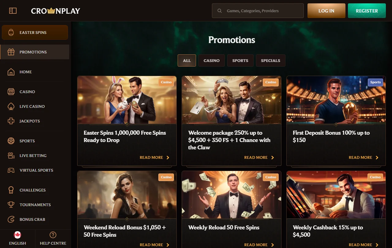 CrownPlay Spielbibliothek mit Slots von Pragmatic Play, Hacksaw Gaming und Nolimit City