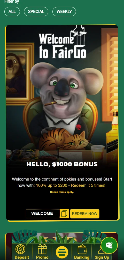 Fair Go Casino Kasse mit Krypto, E-Wallet und Banküberweisung für Auszahlungen
