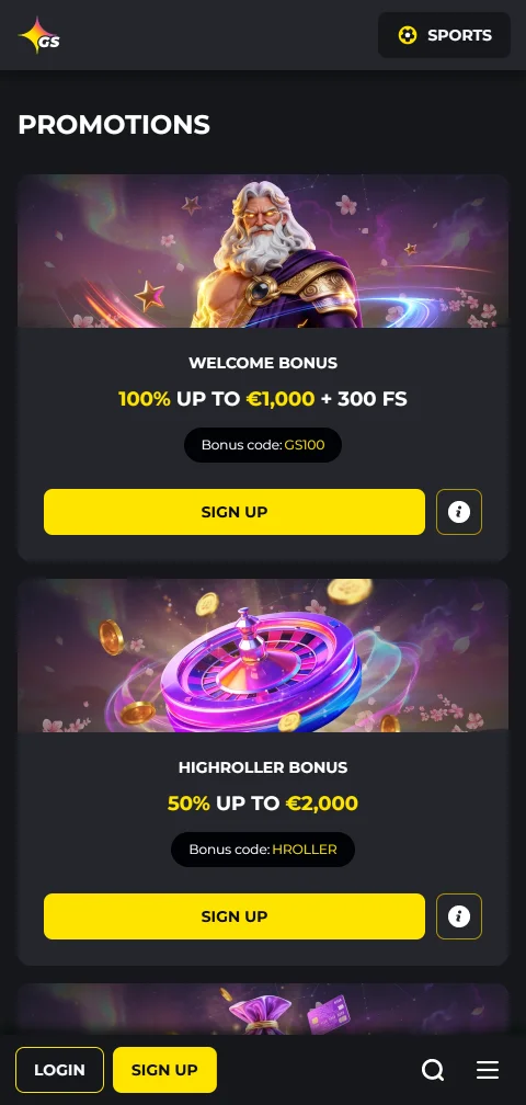 Golden Star Casino im mobilen Browser auf dem Smartphone mit Spiellobby