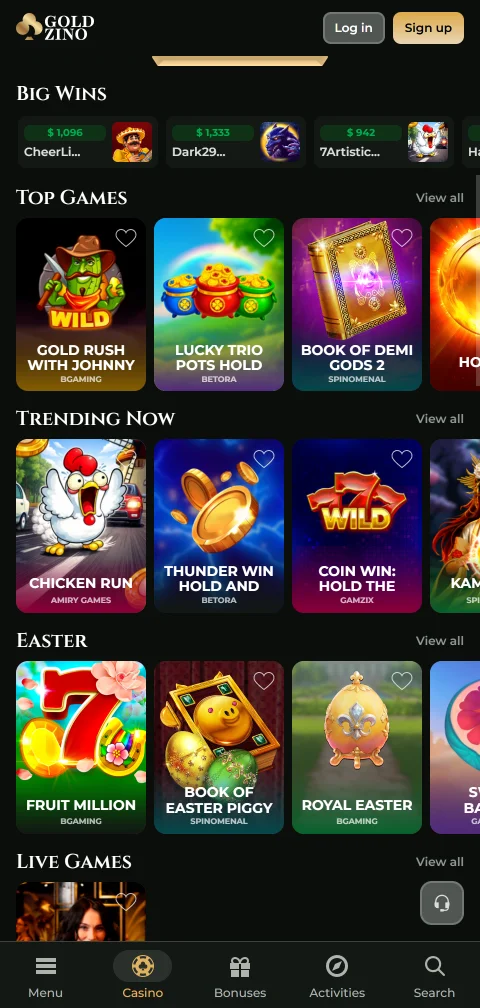 Lizenzangaben und Spielerschutz-Werkzeuge von Goldzino Casino mobil