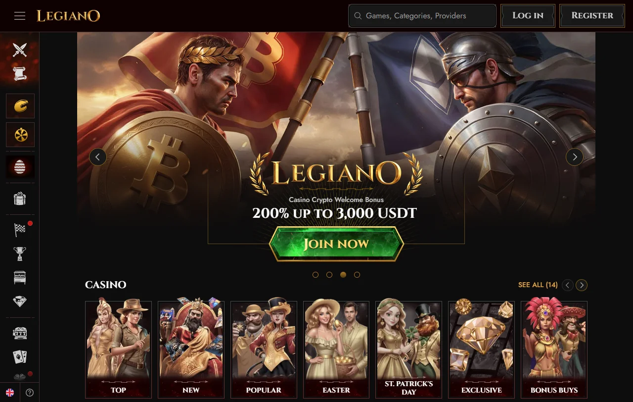 Legiano Casino Überblick über Angebot, römisches Thema und Sportwetten für die Schweiz