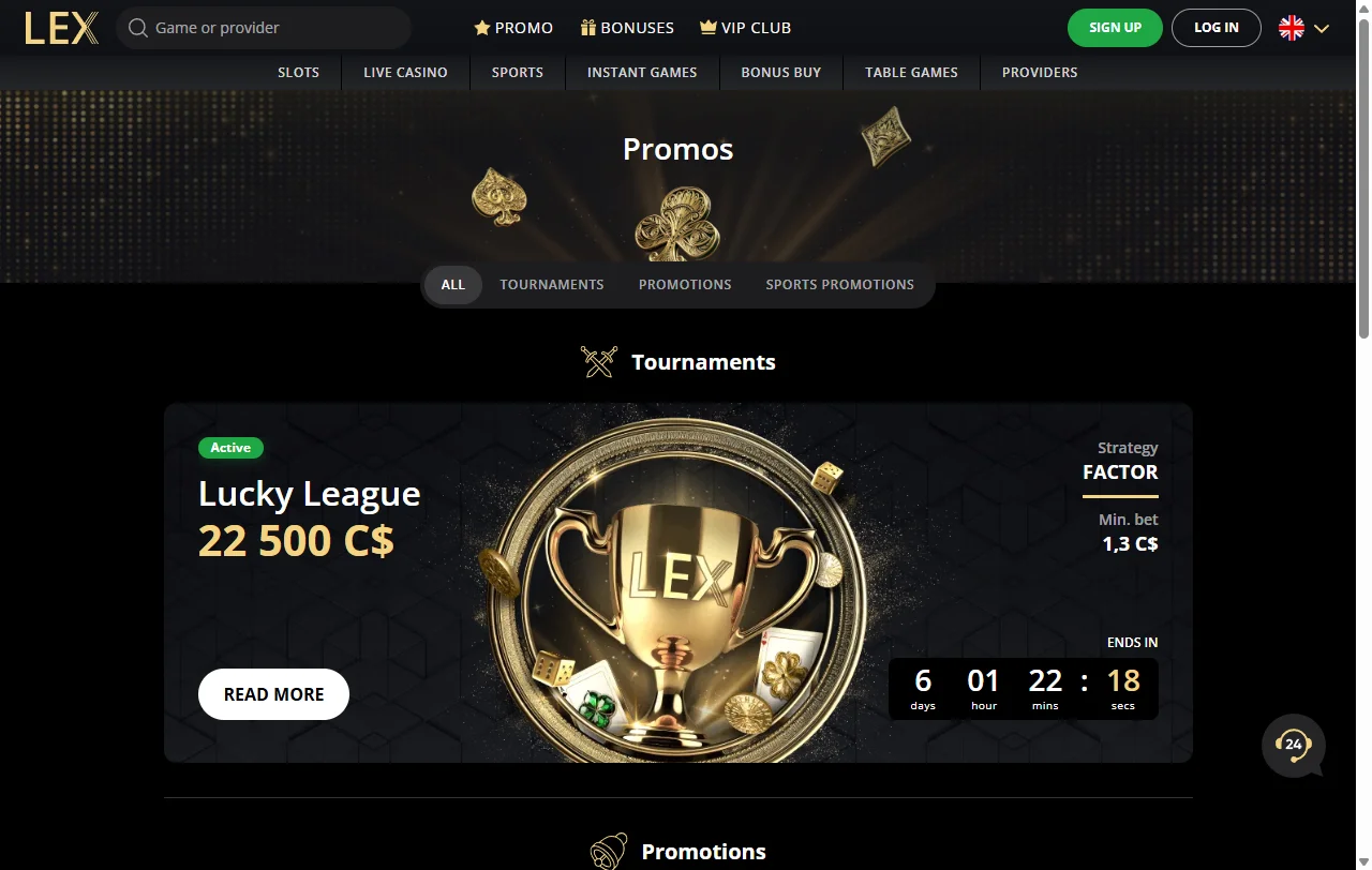 Willkommenspaket von Lex Casino mit 150 % zur ersten Einzahlung und Free Spins