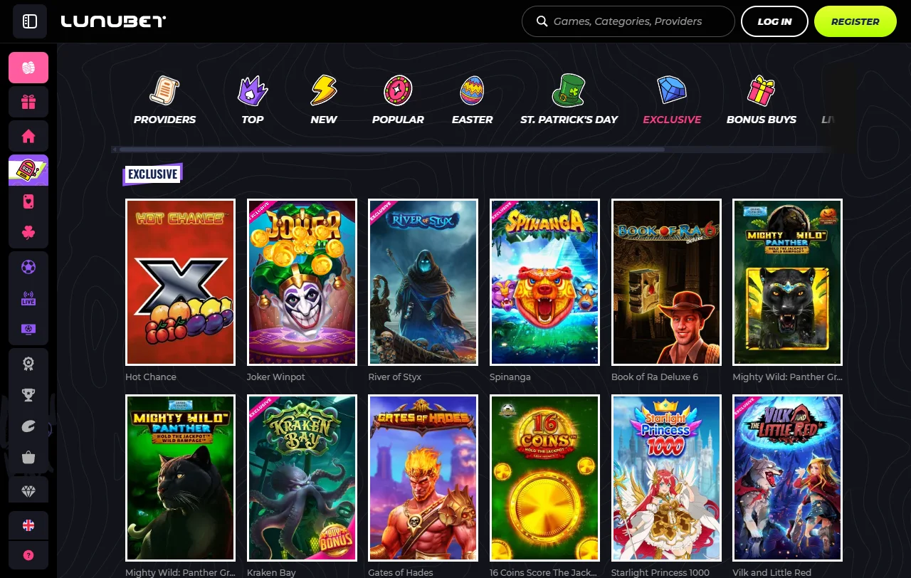 Willkommensbonus bei Lunubet Casino mit 200 Free Spins und Umsatzbedingungen