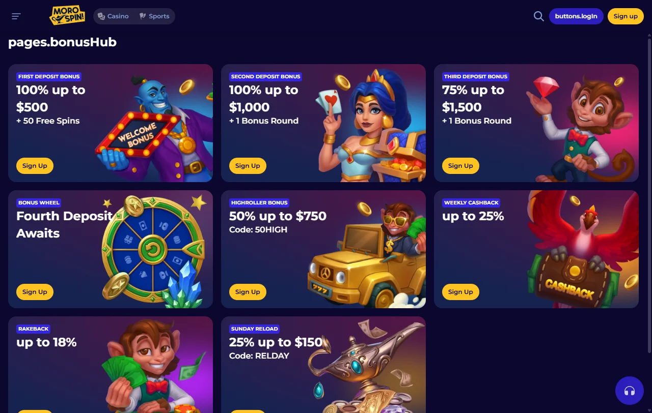 Spielkatalog von Morospin Casino mit Slots von Pragmatic Play und NetEnt