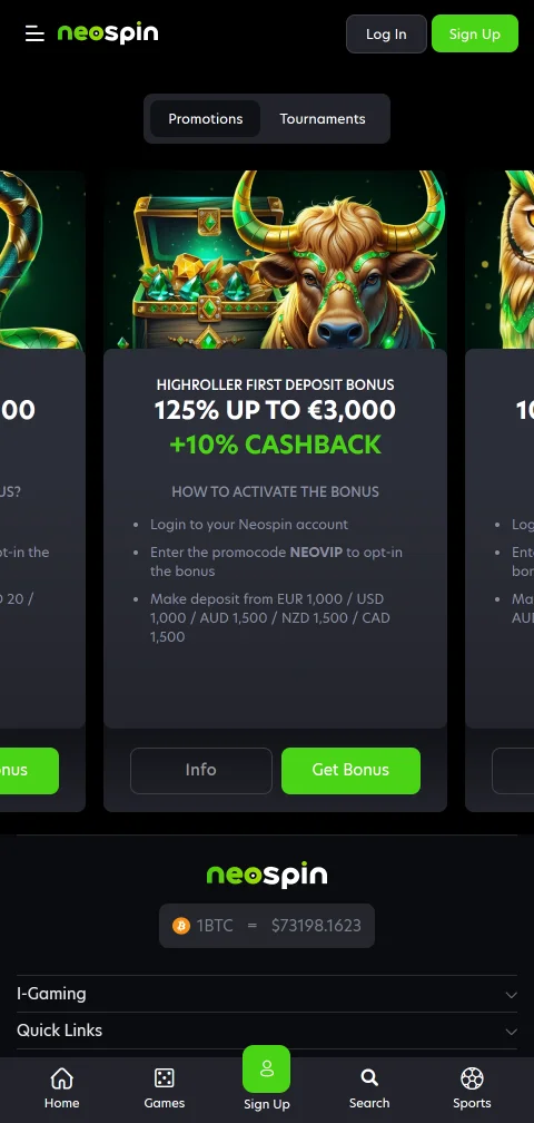 Lizenzangaben der Tobique Gaming Commission und Kontosicherheit bei Neospin Casino