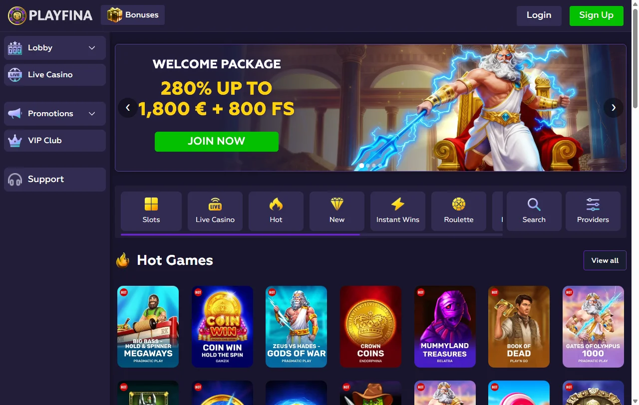 Playfina Casino im Überblick mit Betreiber, Lizenz und Angebot für die Schweiz