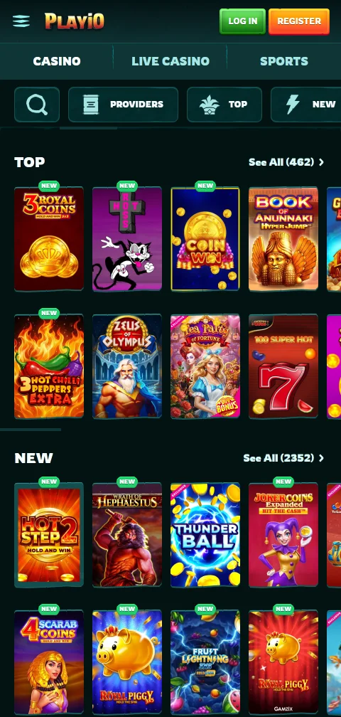 Sicherheitsangaben und Lizenzhinweise von Playio Casino in der mobilen Ansicht