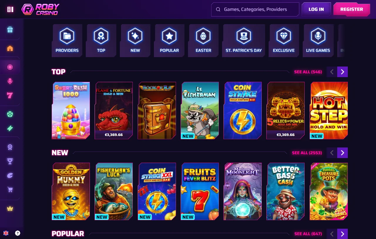 Willkommensbonus von Roby Casino mit 100 % bis rund CHF 940 und Free Spins
