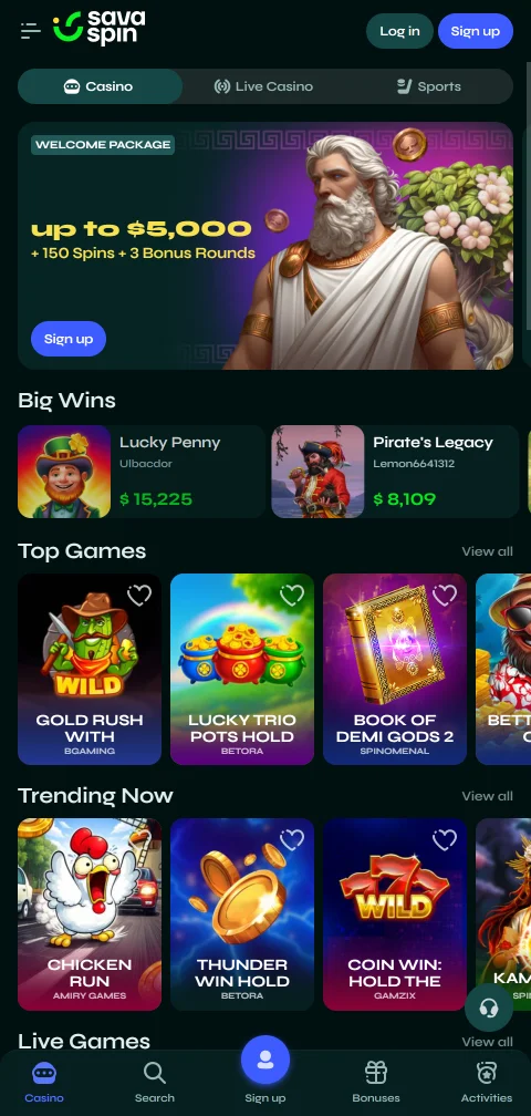 Savaspin Casino auf dem Smartphone mit App für iOS und Android