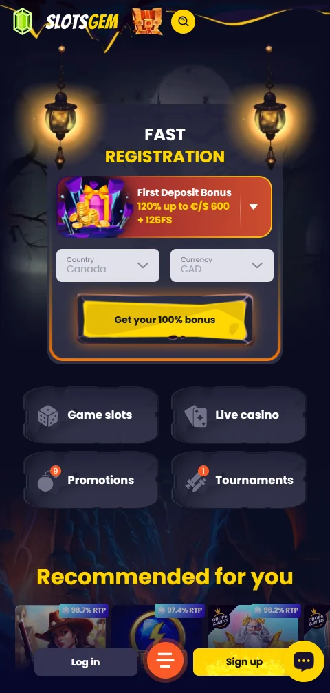 Slotsgem Casino als Web-App im mobilen Browser auf dem Smartphone