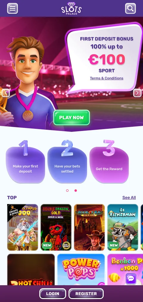 Mobile Browserversion von Slots Palace Casino ohne native App auf dem Smartphone