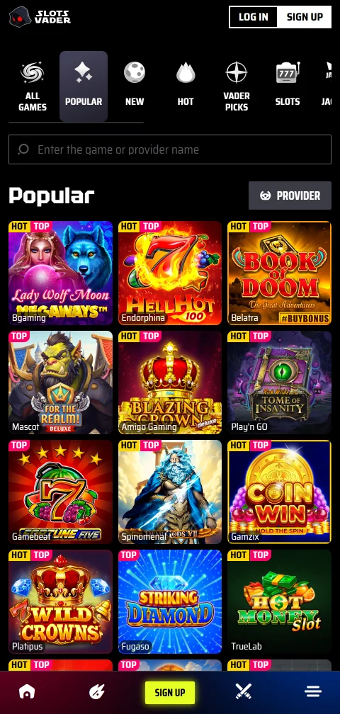 Lizenzangaben von SlotsVader Casino zu Anjouan und Optionen der Zwei-Faktor-Authentifizierung