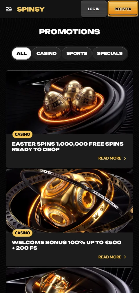 Spinsy Casino Kassenbereich mit Karten, E-Wallets und Kryptowährungen für Einzahlungen