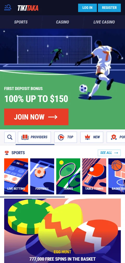 TikiTaka Casino im mobilen Browser auf iOS und Android ohne eigene App