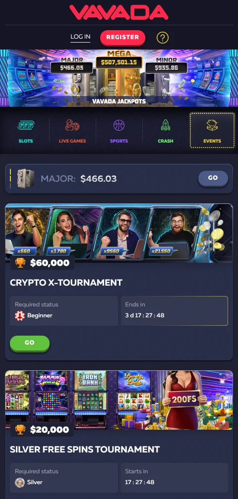 Kasse von Vavada Casino mit Netzwerkwahl für USDT-Einzahlungen auf dem Smartphone