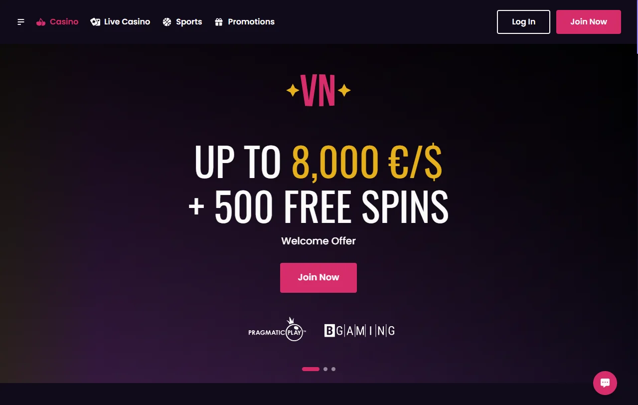 Überblick über VegasNow Casino mit Curaçao-Lizenz und über 12