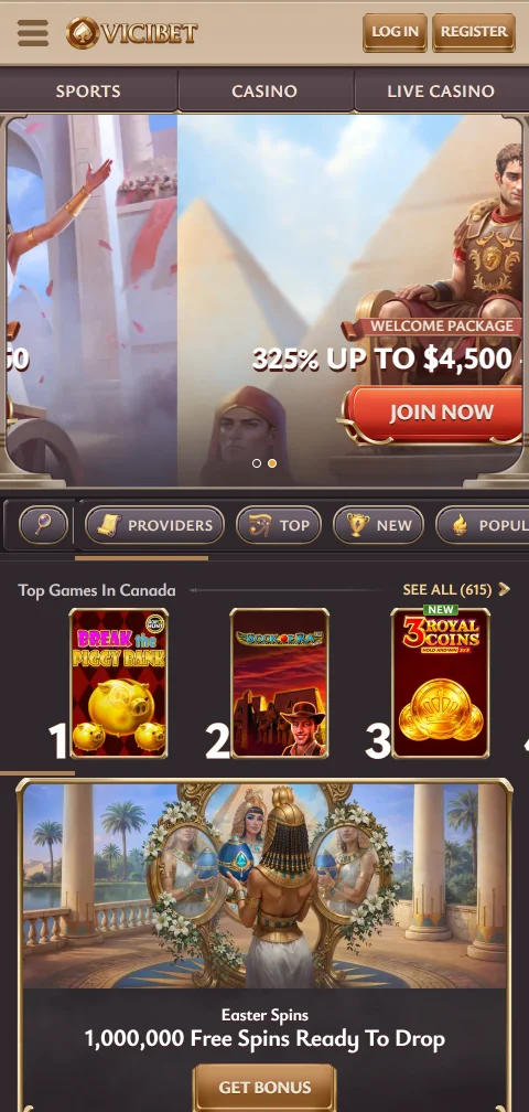 ViciBet im mobilen Browser auf dem Smartphone, ohne eigene App für iOS oder Android