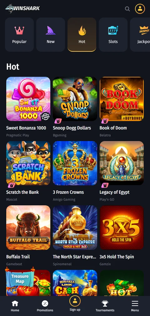 Lizenzangaben und Spielerschutz-Werkzeuge von Winshark Casino im Kontobereich