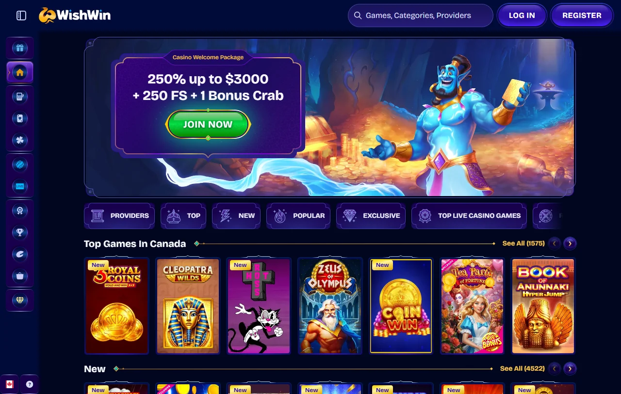 Wishwin Casino im Überblick mit Kontowährung CHF und Lizenz aus Anjouan