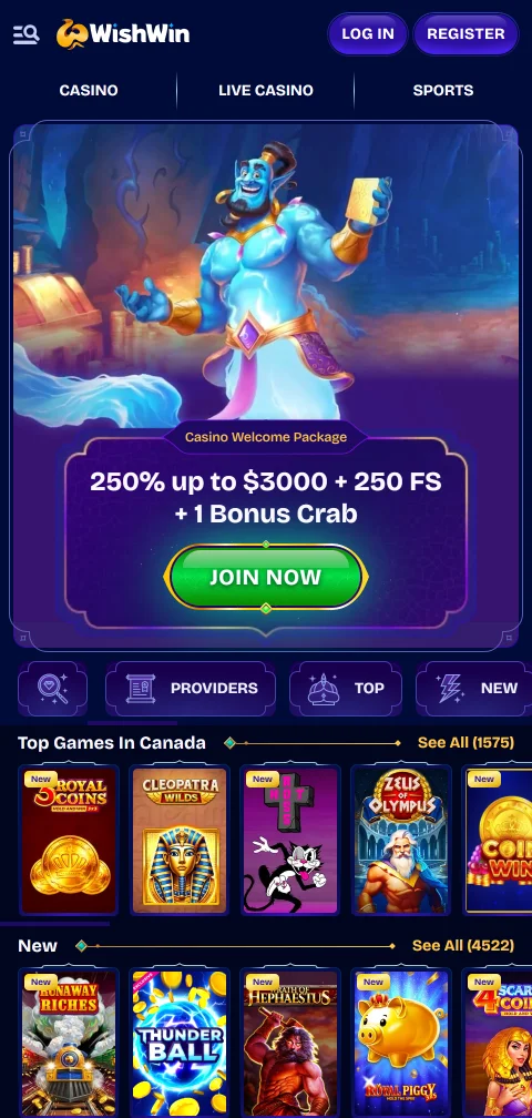 Wishwin Casino mobil im Browser auf Android und iOS ohne App
