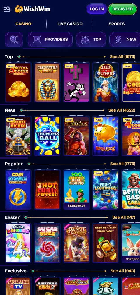 Wishwin Casino Zahlungen mit Karten, E-Wallets und Kryptowährungen in Franken