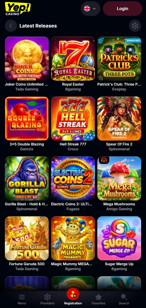 Lizenzangaben von YEP Casino aus Curaçao und Werkzeuge für Spielerschutz